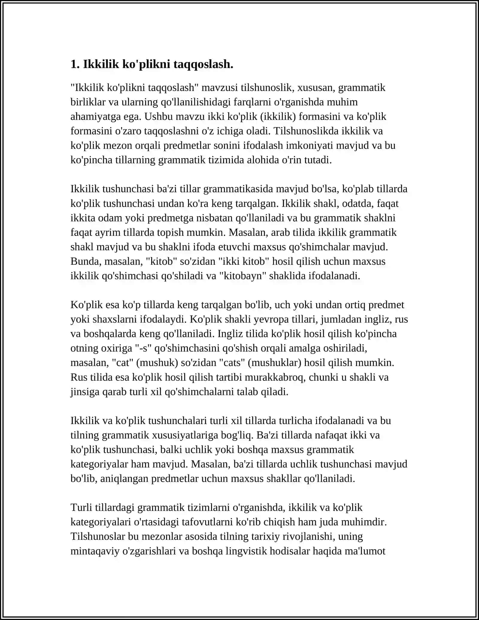 IKKI KOʻPLIKNI TAQQOSLASH.STYUDENT VA FISHER MEZONLARI.NOPARAMETRIK METODLAR 3