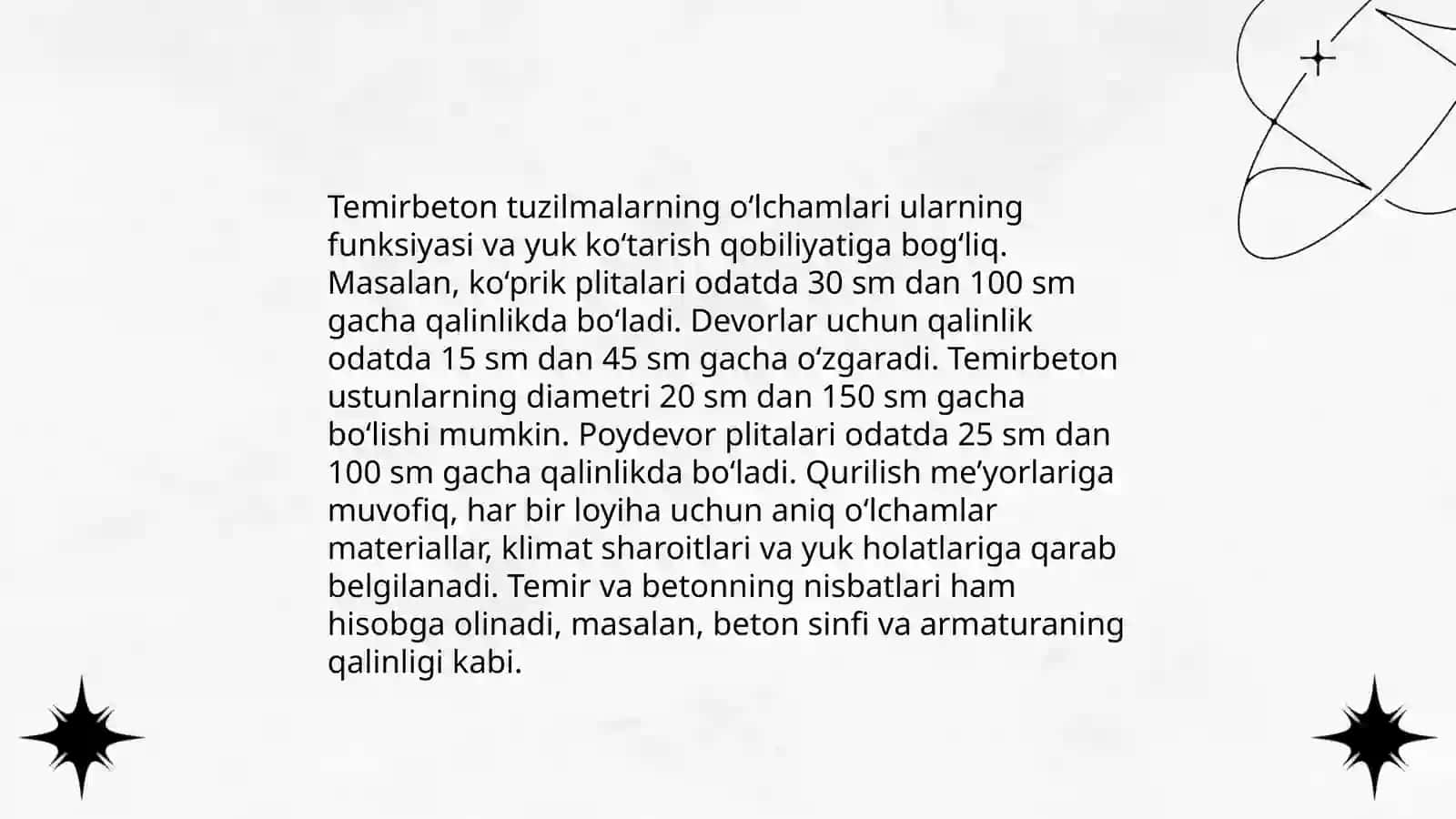 Temirbeton to‘sinning o‘lchamlari 3