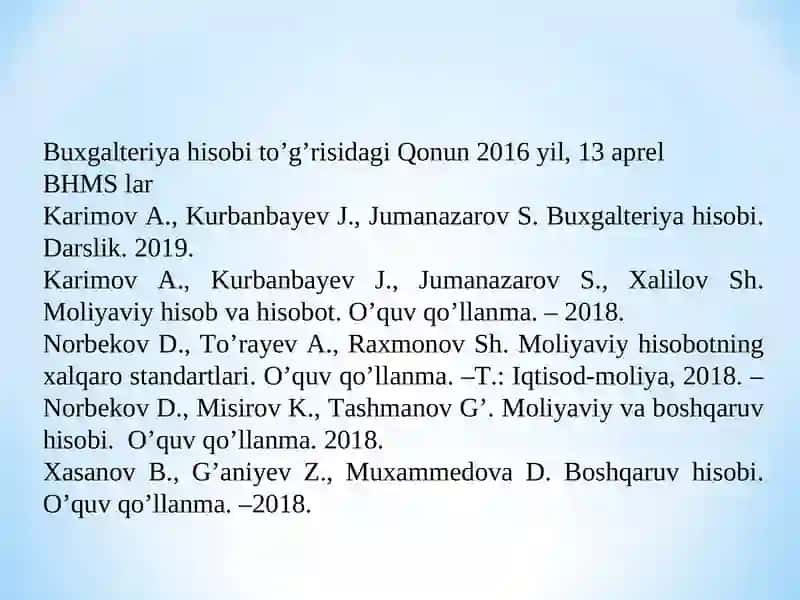 Moliyaviy va boshqaruvhisobi fanining predmeti va metodi 3