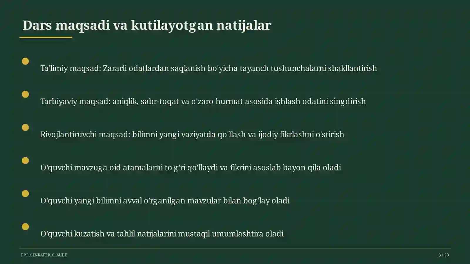 Zararli odatlardan saqlanish (7-sinf) 3
