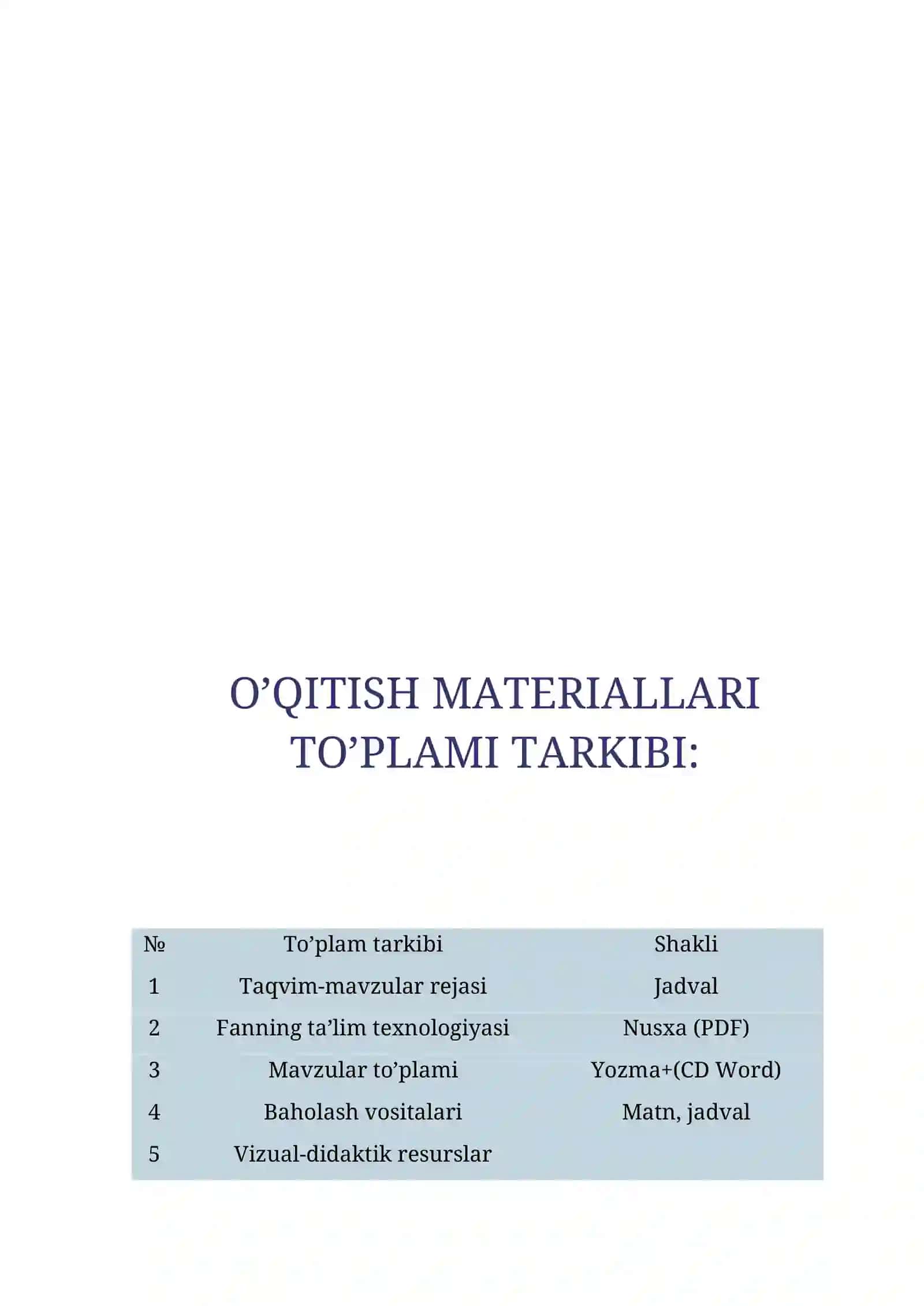 AVTOMOBIL TUZILISHI fanidan o’qitish materiallari to'plami 3