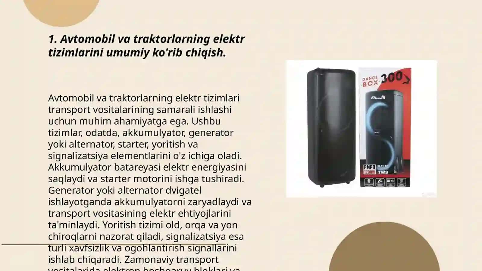 Avtomobil va traktorlarning elektri, elektron tizimlari va jixozlari 3