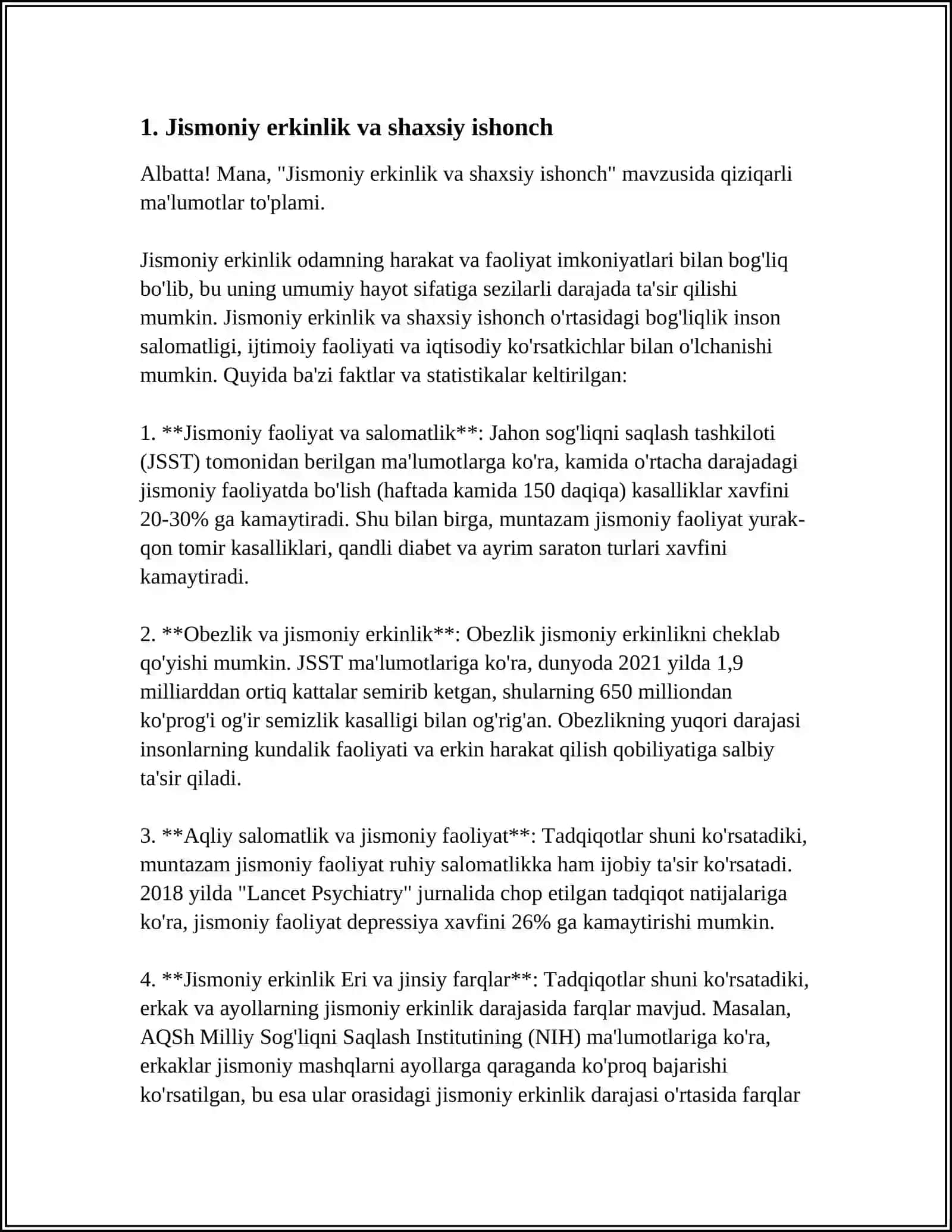 MUSTAQIL ISH Mavzu: JISMLARNING ERKIN TUSHISHI 3