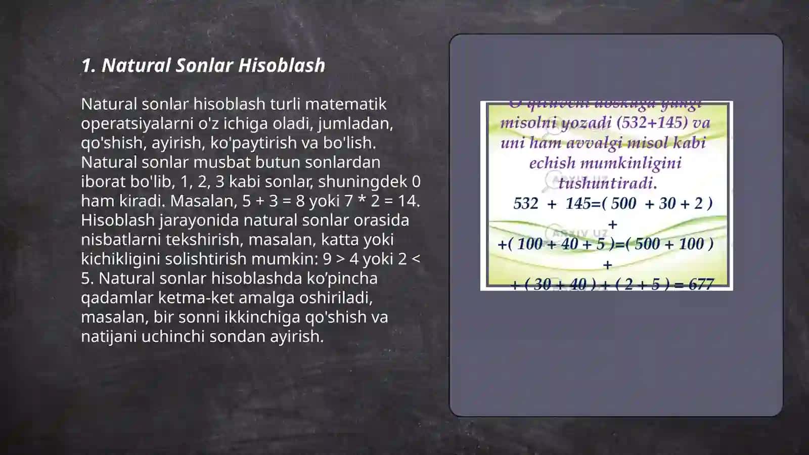 Natural Sonlar Hisoblash 3