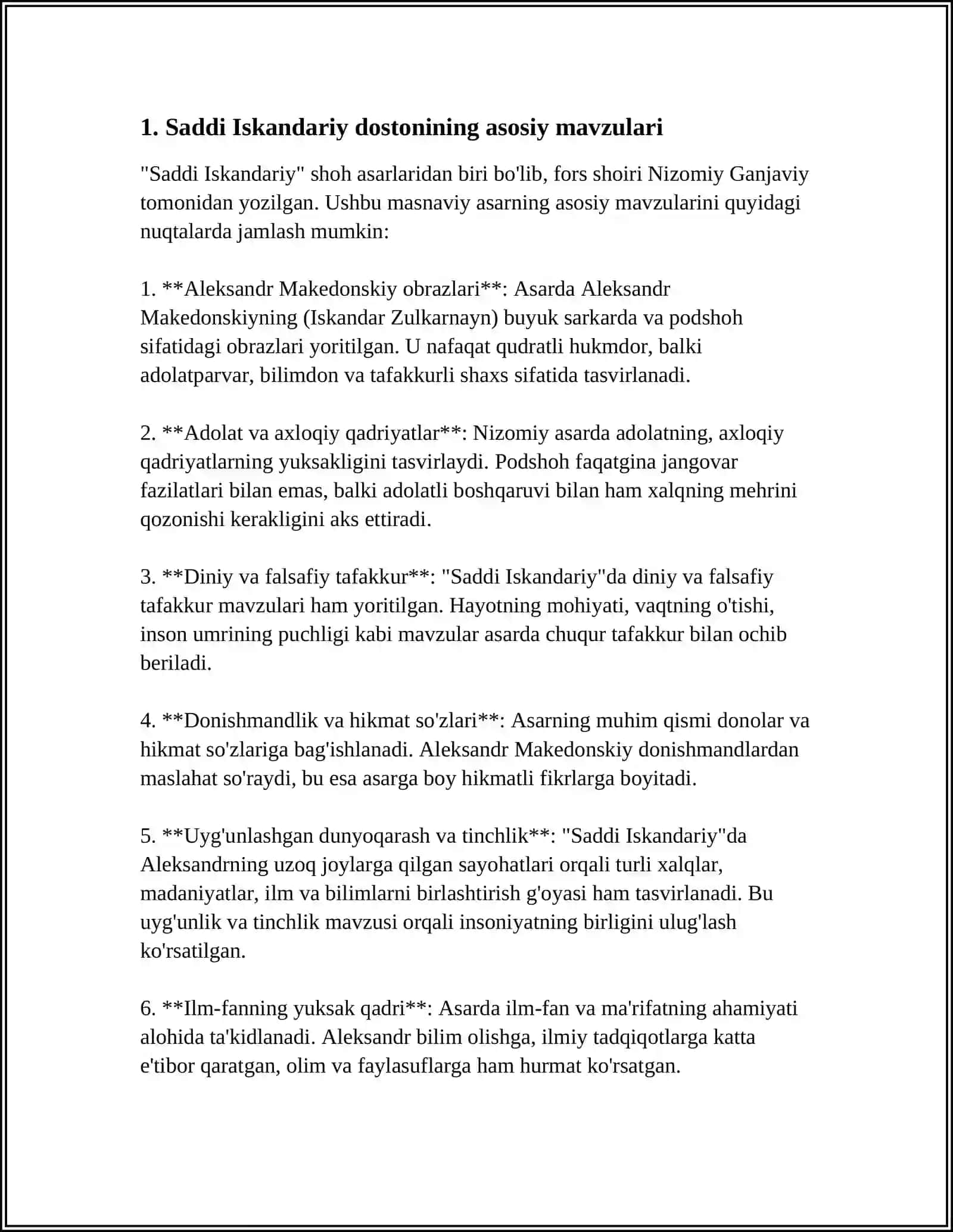 Saddi Iskandariy Dostoni Jaqida Insho 3