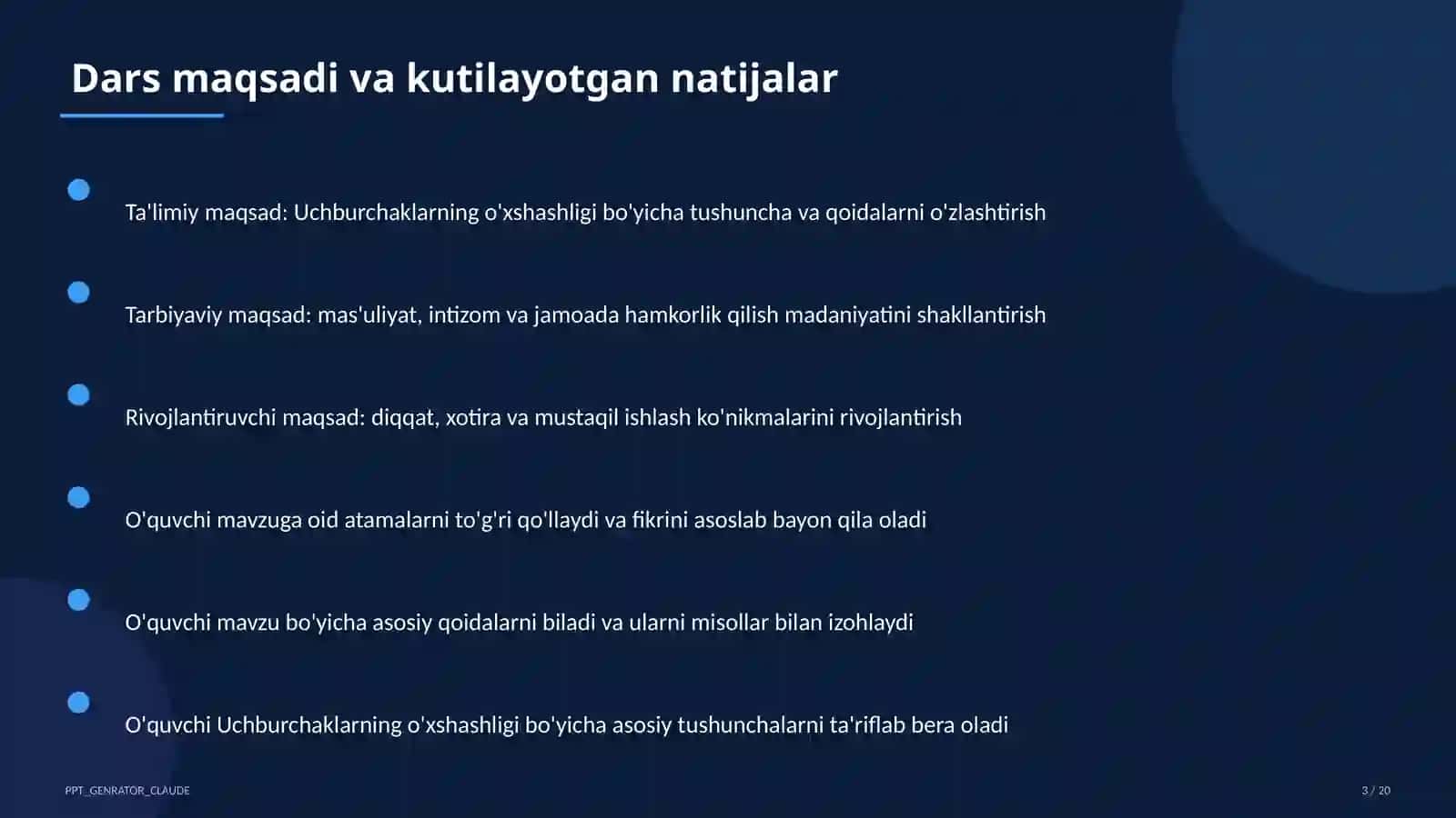 Uchburchaklarning o'xshashligi (8-sinf) 3