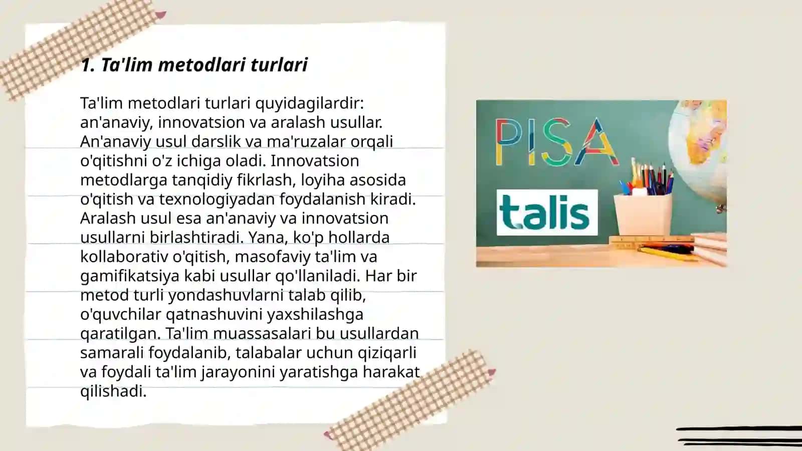 Ta'lim metodlari va usullari tushunchalari 3