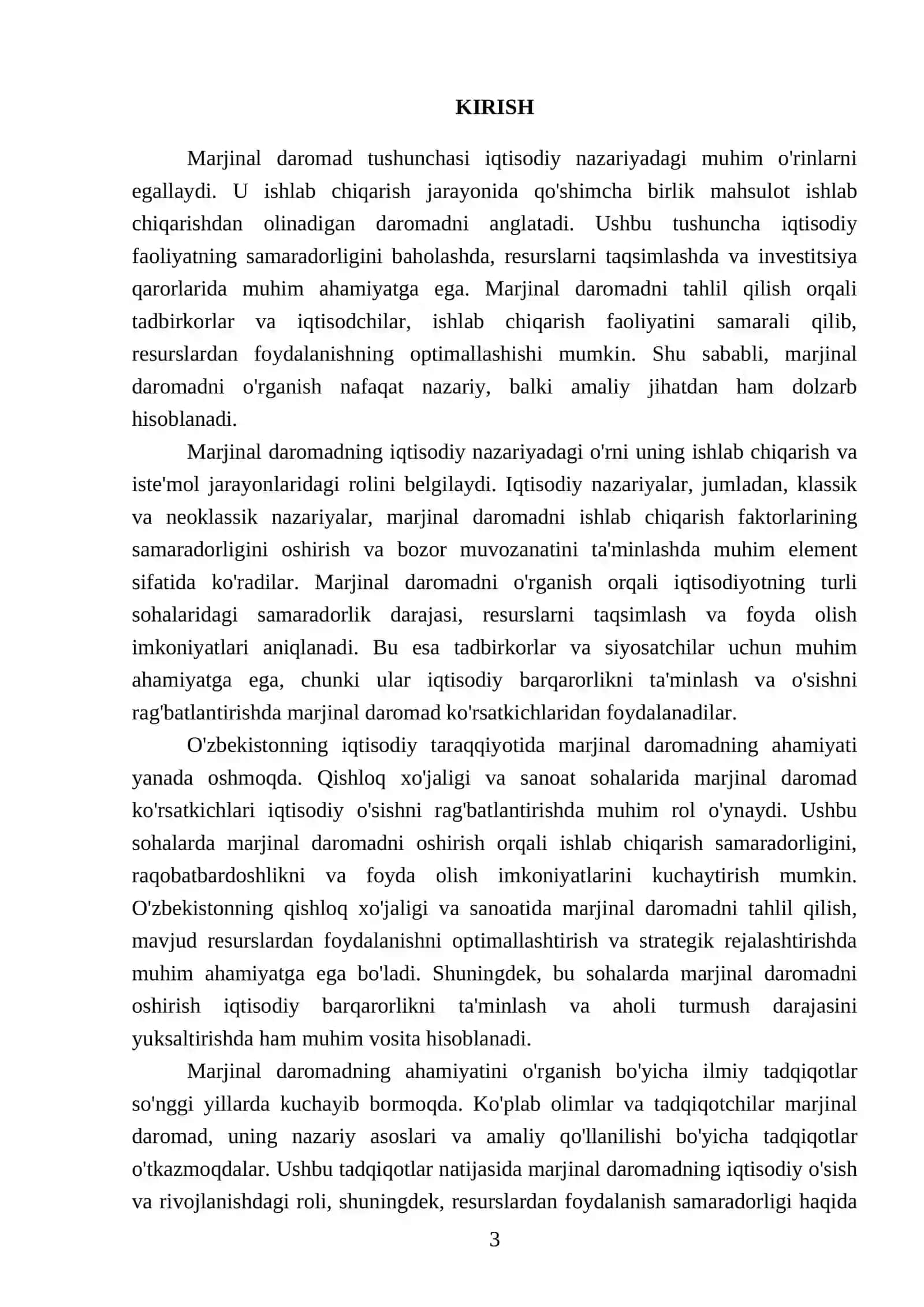 Marjinal daromad va uning ahamiyati 3