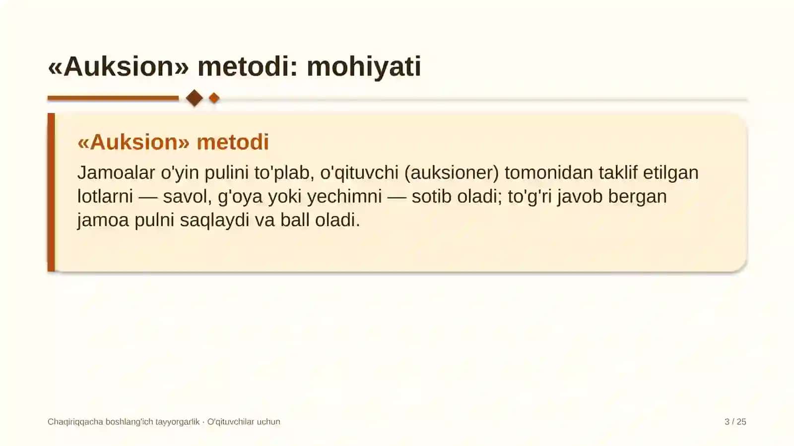 chaqiriqqacha boshlang'ich tayyorgarlik darslarida auksion metodidan foydalanish 9431 3