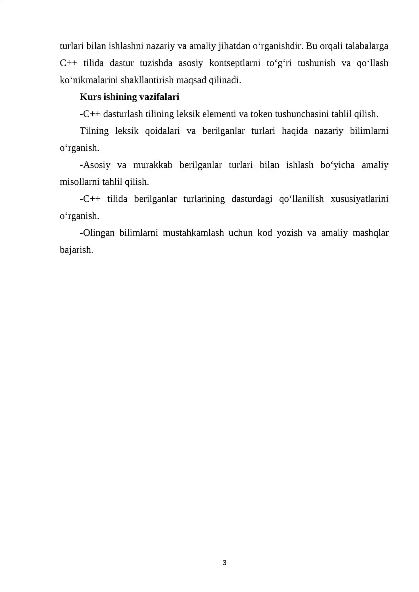 C++ Tilida Berilganlar Turlari 3