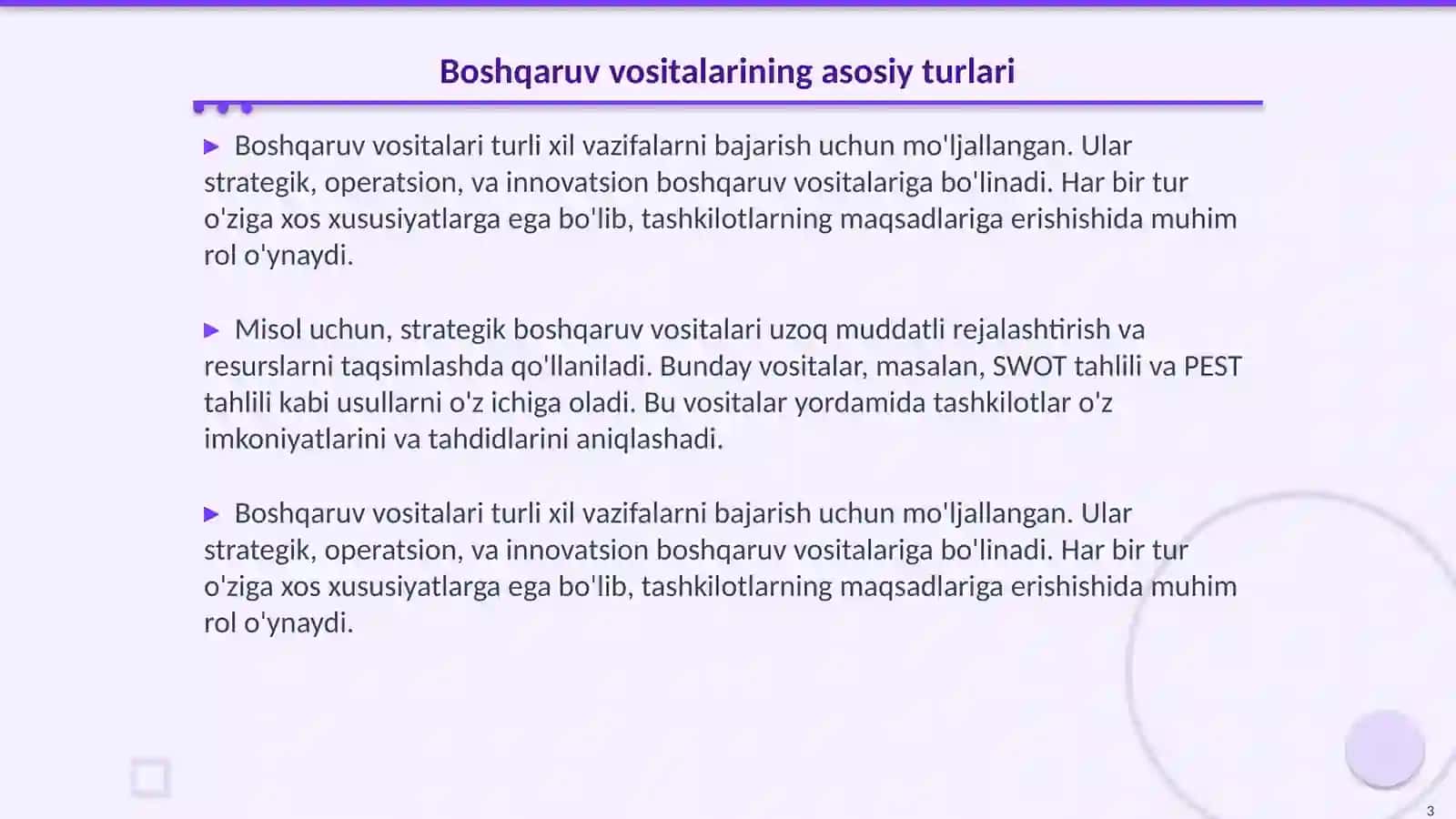 Boshqaruv vositalarining vazifasi 3