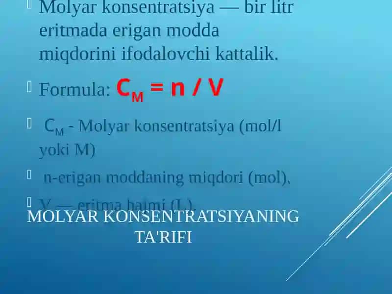 Molyar Konsentratsiya 3