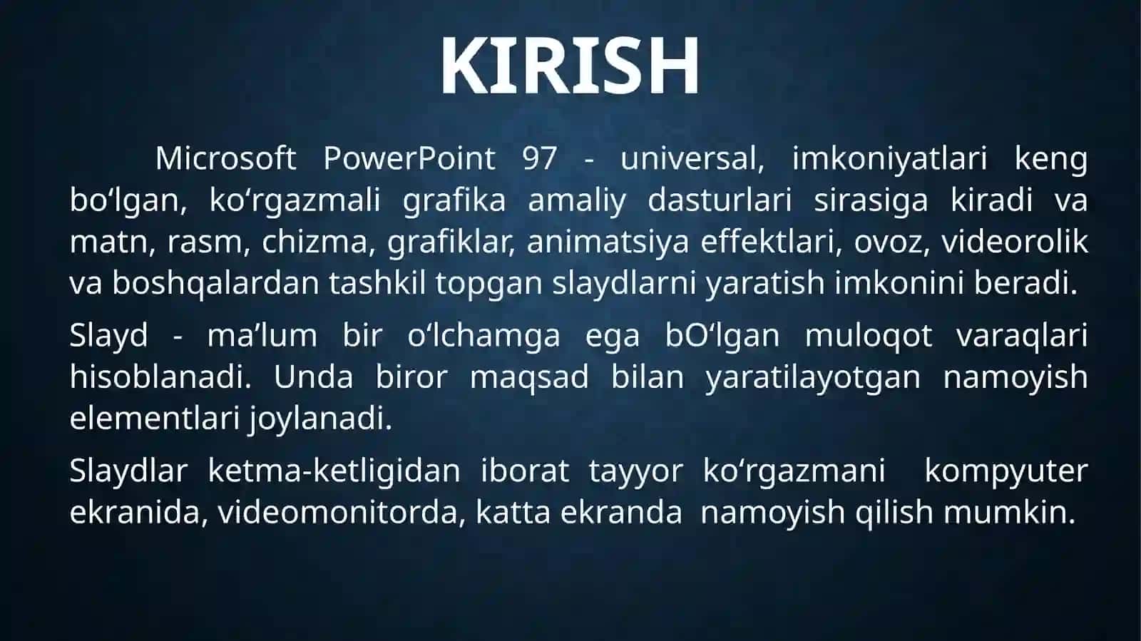 Microsoft Power Point Dasturi 3