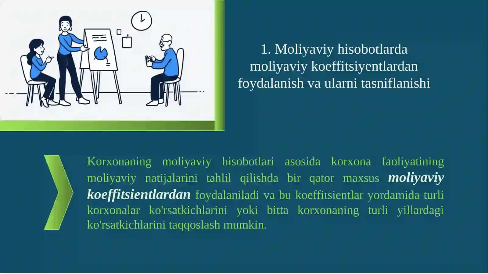 Moliyaviy hisobotlarda moliyaviy koeffitsiyentlardan foydalanish va ularni tasniflanishi 3