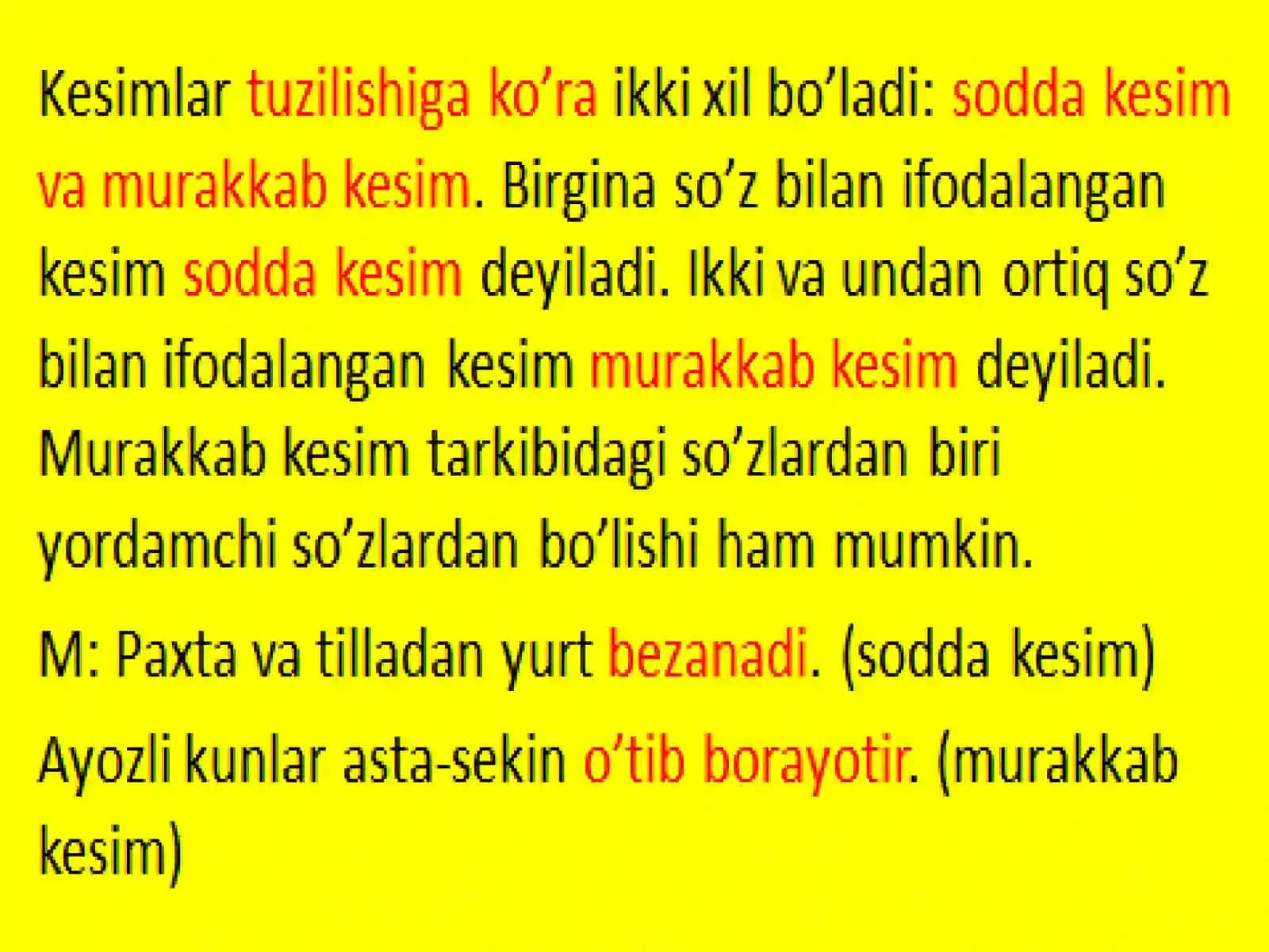 Kesimning tuzilishi 3