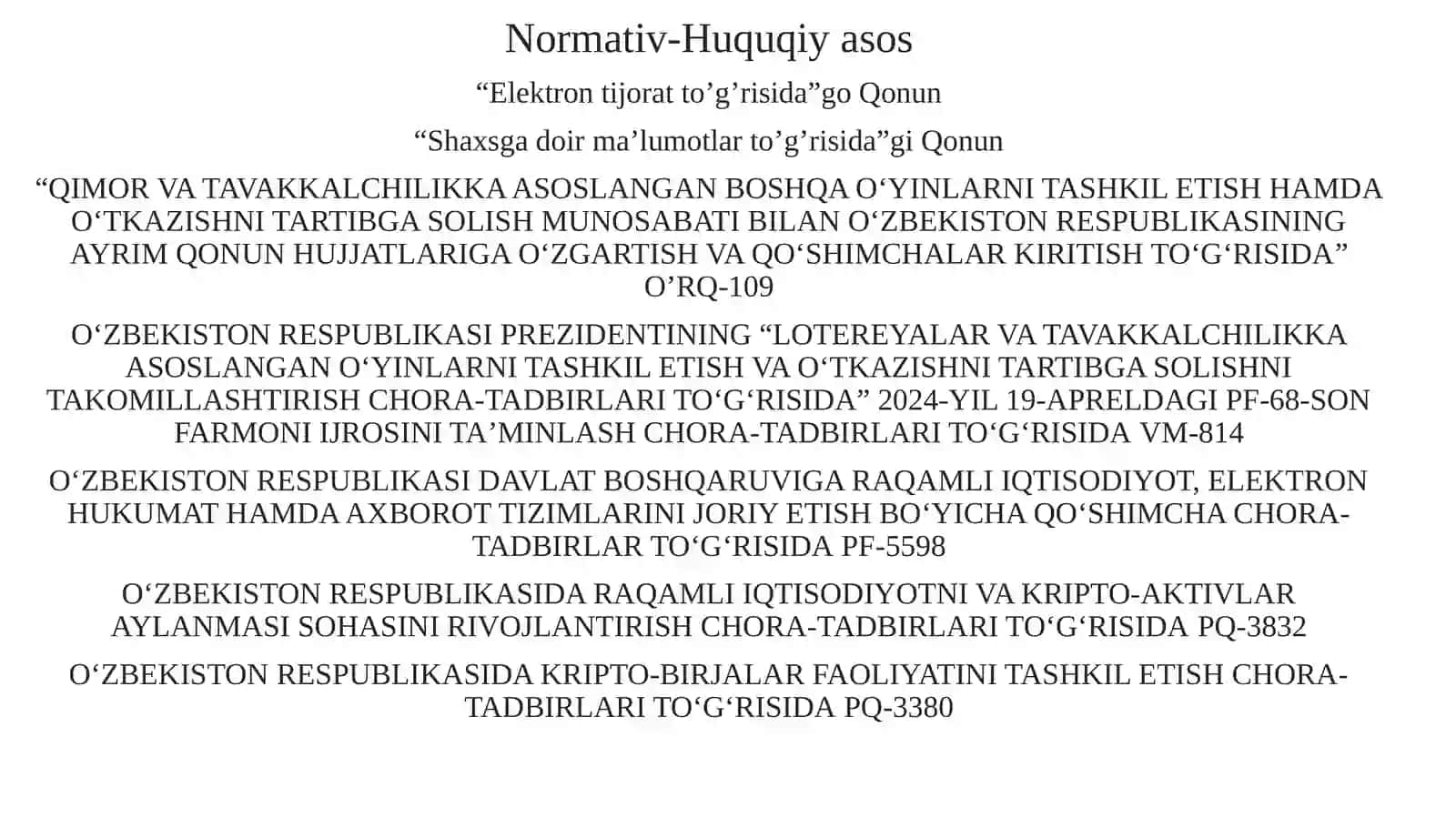Blokcheyn va “data mining” haqida tushuncha. Kriptovalyuta va uning huquqiy asoslari 3