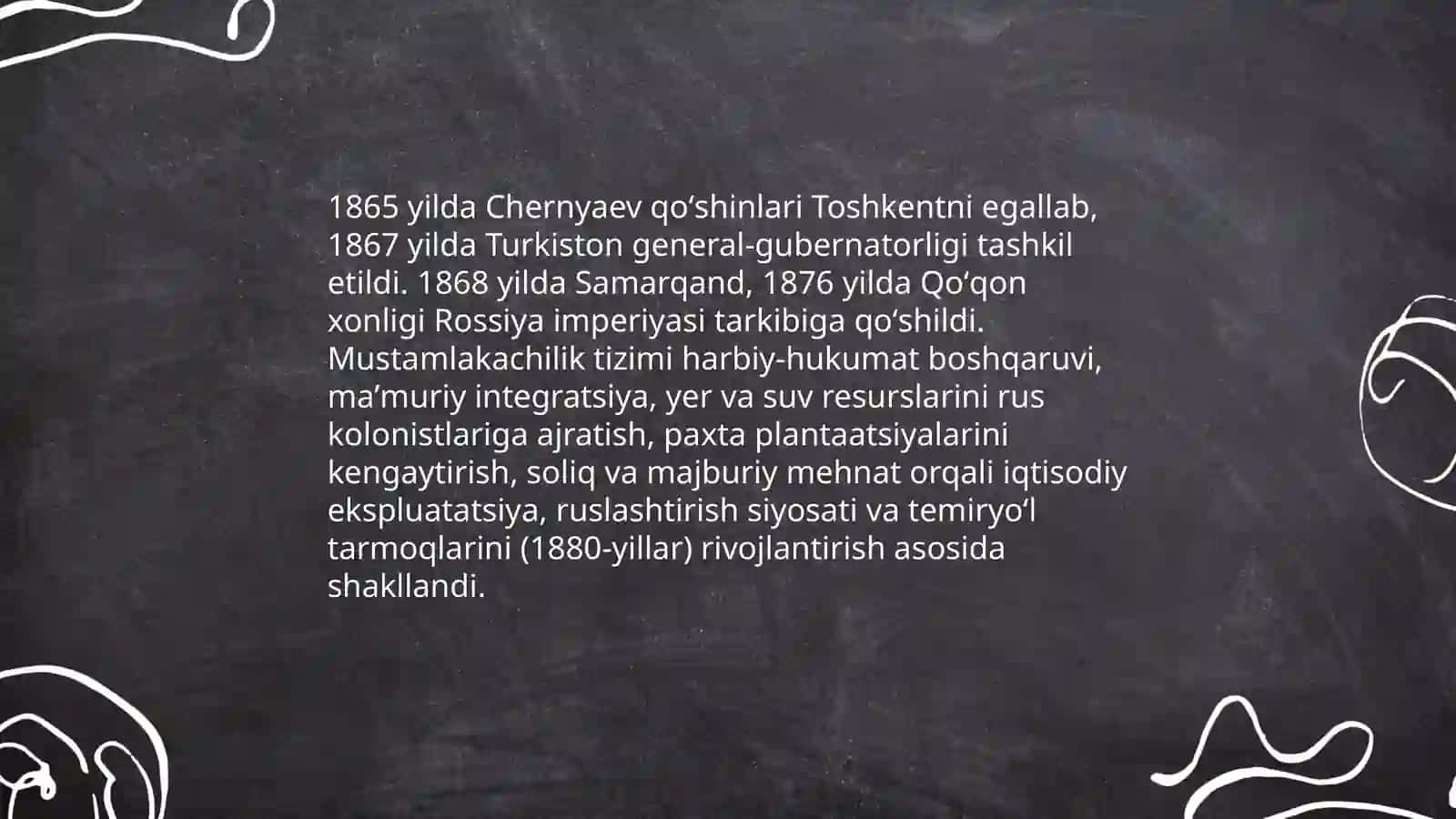 Oʻzbekistonda mustaqillik gʻoyalari tarixiy asoslari, Turkiston Rossiya Imperiyasi mustamlakachiligi davrida 3