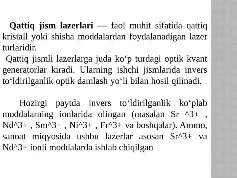 Qattiq jism lazerlari 3