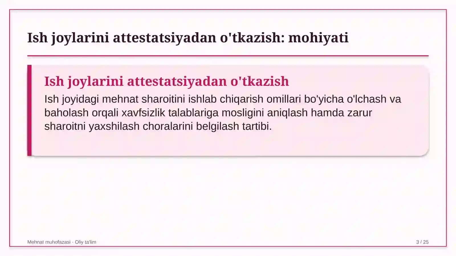 bolalar sog'lomlashtirish oromgohlarida ish joylarini attestatsiyadan o'tkazish 4592 3