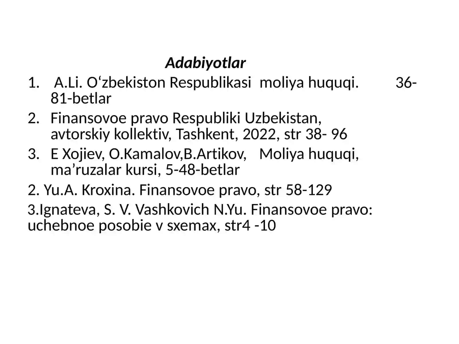Moliyahuquqi huquq tarmoqchisifatida 3