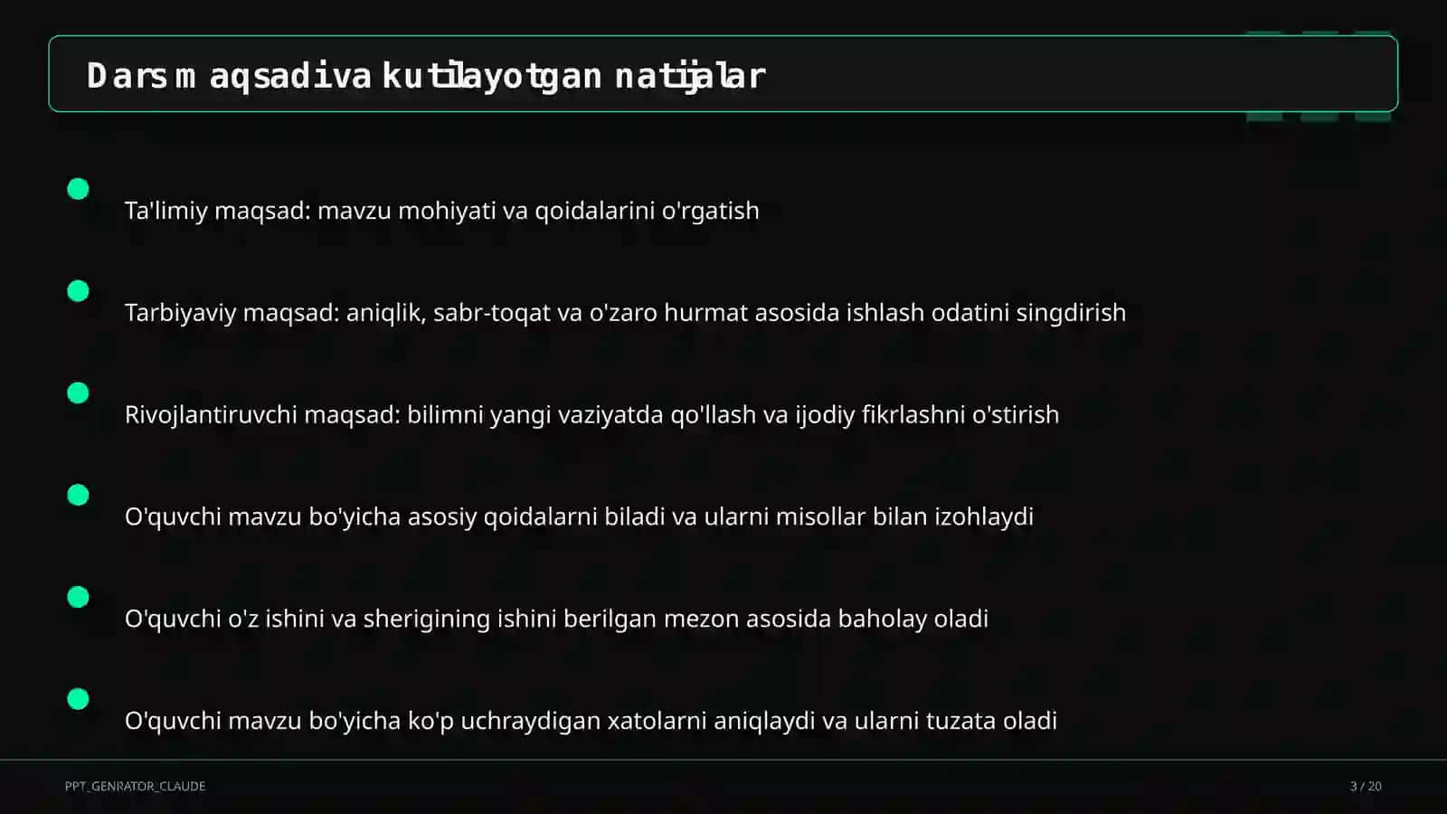 Moddalar va ularning xossalari: sof modda va aralashma (7-sinf) 3