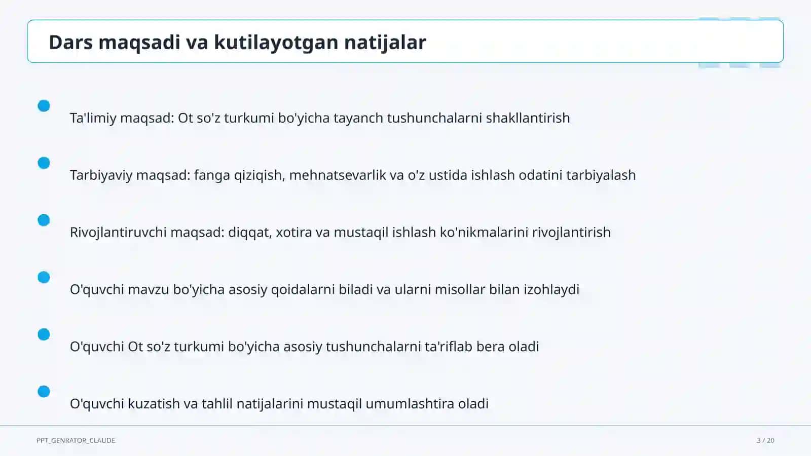 Ot so'z turkumi (3-sinf) 3