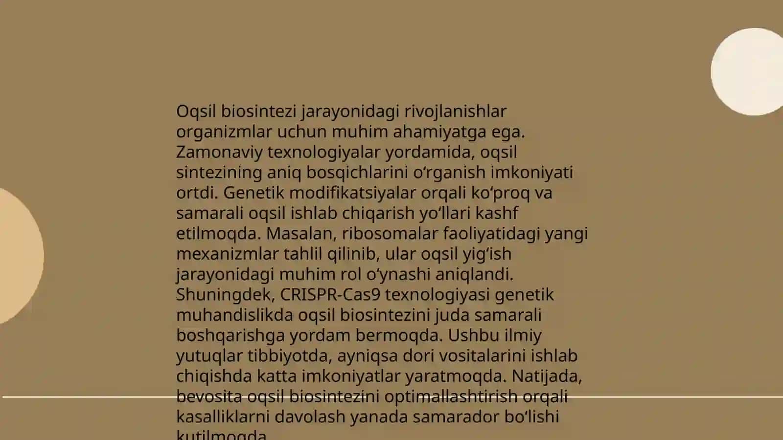 Oqsil boisintezi jarayoni SWOT Tahlil 3