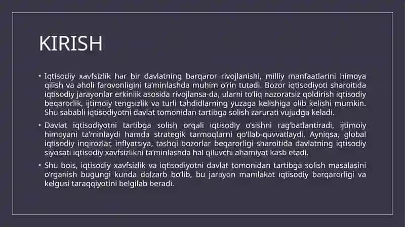 Iqtisodiy xavfsizlik va iqtisodiyotni davlat tomonidan tartibga solish 3