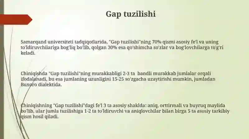 Gap tuzilishi 3