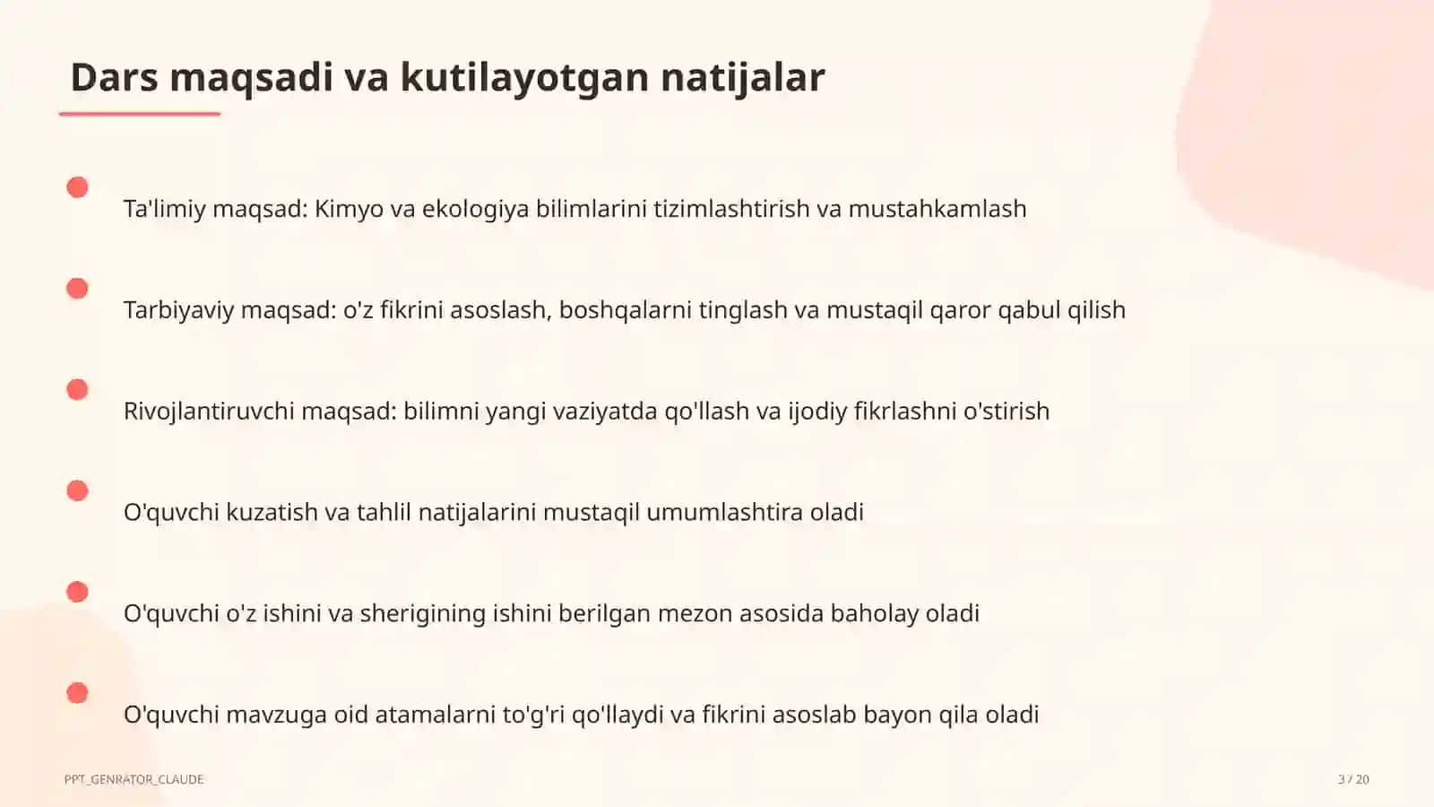Kimyo va ekologiya (11-sinf) 3