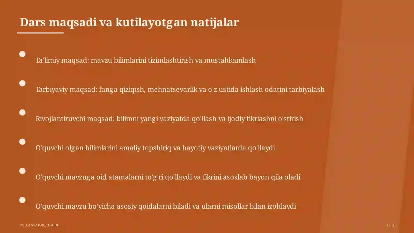 Yangi Milliy o'quv dasturi: asosiy o'zgarishlar 3