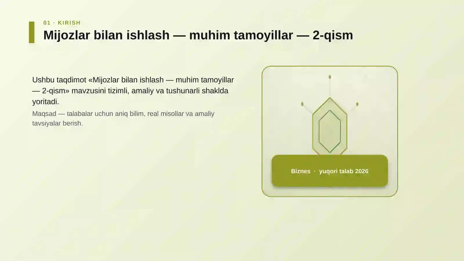 Mijozlar bilan ishlash — muhim tamoyillar — 2-qism 3