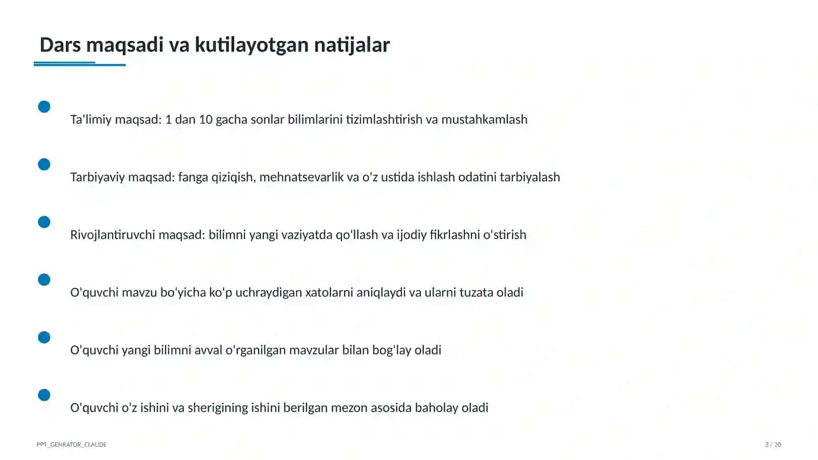 Matematika takrorlash darsi 3