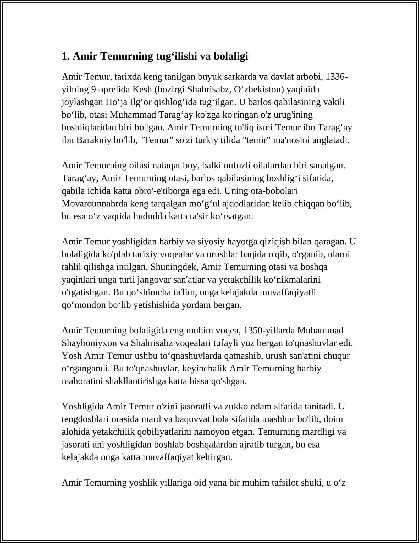 AMIR TEMUR HAYOTI 3