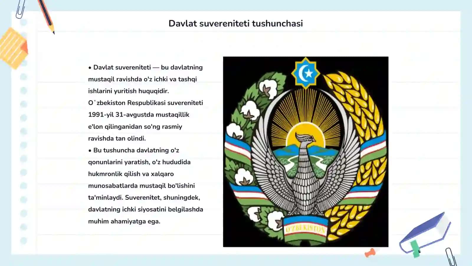 Oʻzbekiston Respublikasi konstitutsiyasining asosiy prinsiplari 3