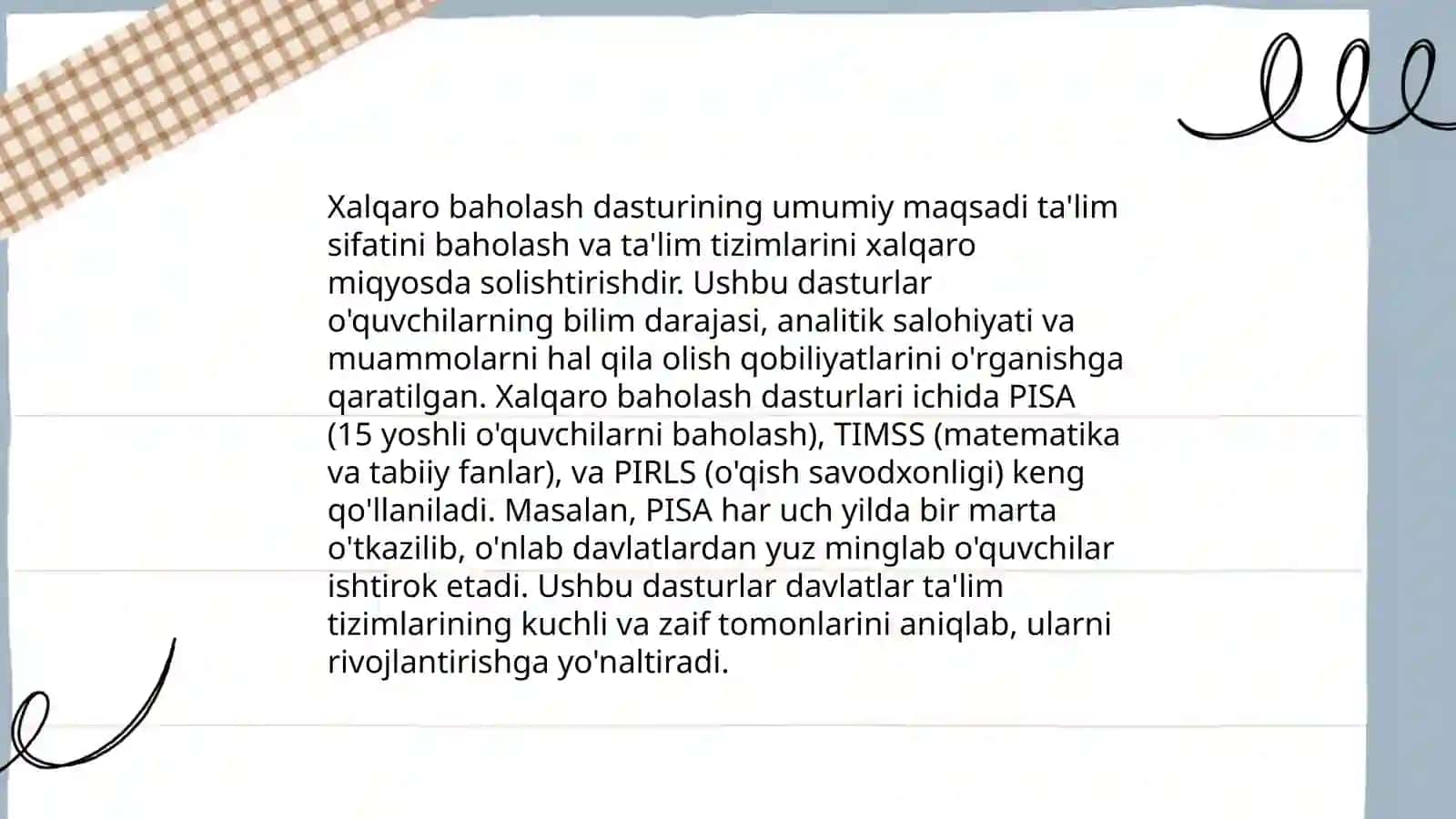 Xalqaro baholash dasturi 3