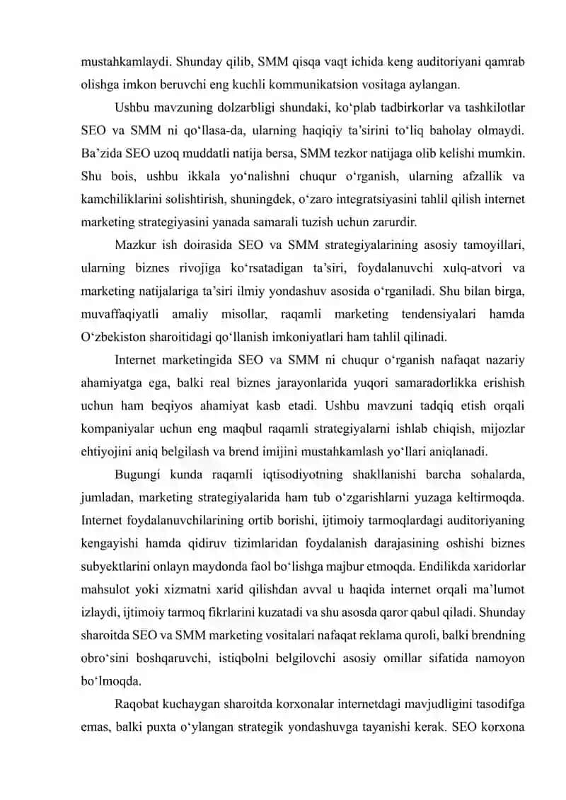 Internet marketingida SEO va SMM ta’sirini o‘rganish 3