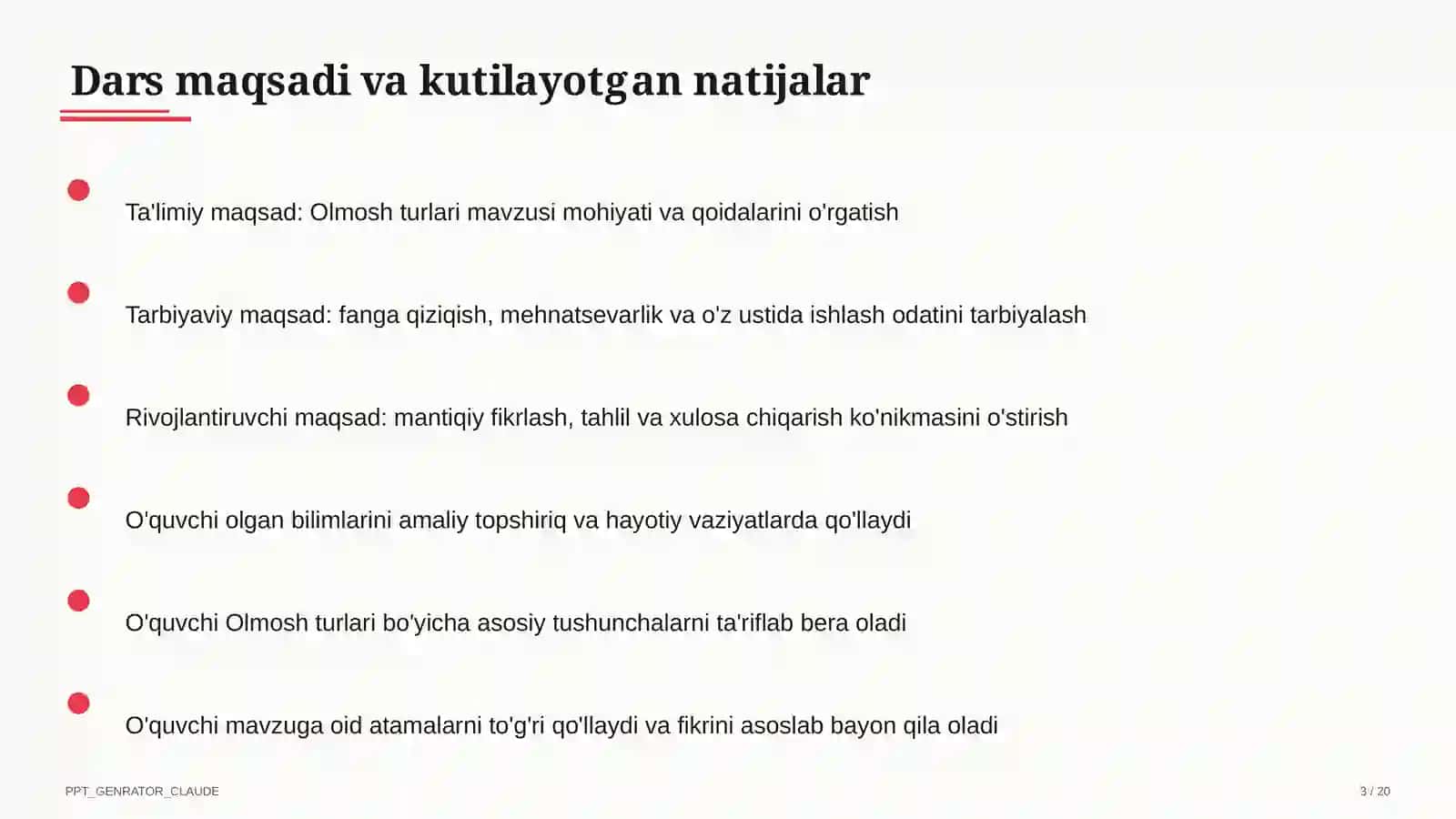 Olmosh turlari (6-sinf) 3