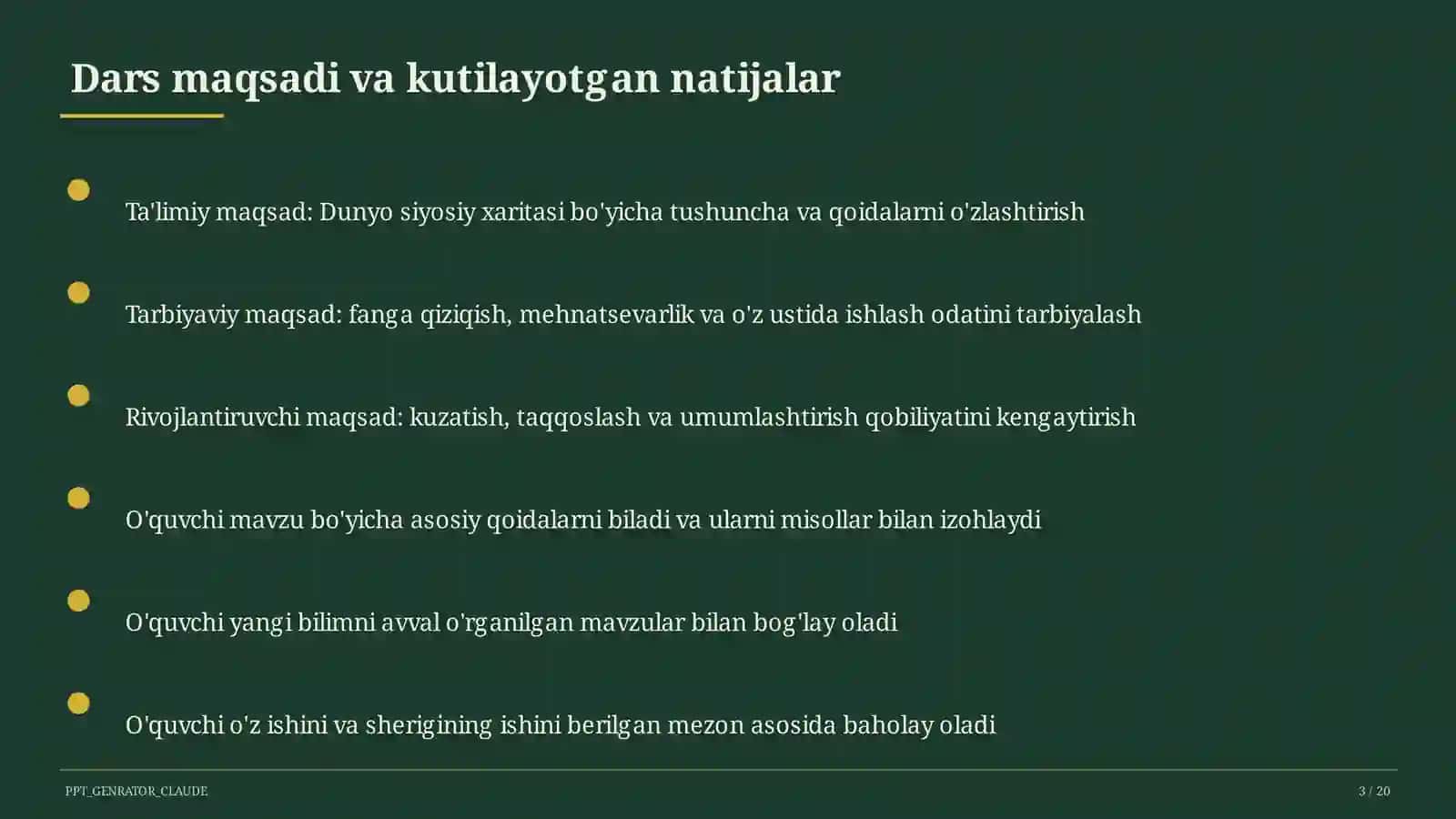 Dunyo siyosiy xaritasi (10-sinf) 3