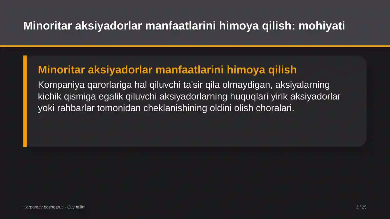 Dasturiy ta'minotni testlash sohasida minoritar aksiyadorlar manfaatlarini himoya qilish 3