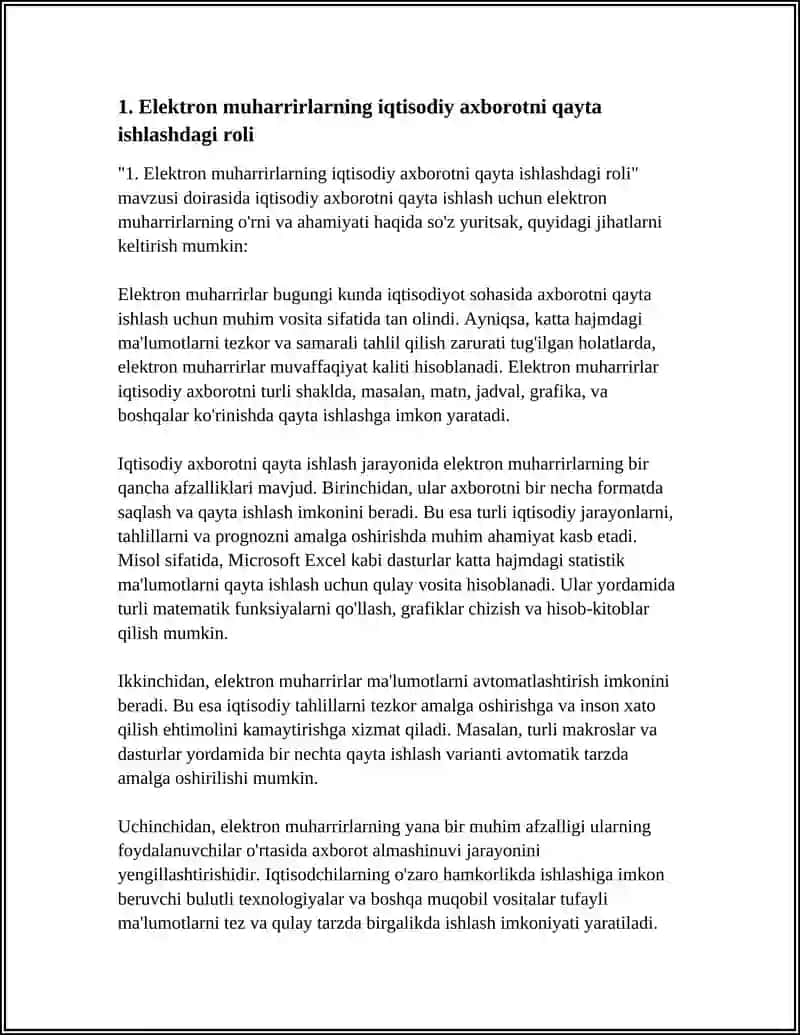 IQTISODIY AXBORATNI QAYTA ISHLASH UCHUN ELIKTRON MUXARIRLARIDAN FOYDALANISH 3