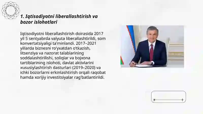 Iqtisodiyotni liberallashtirish va bozor islohotlari 3