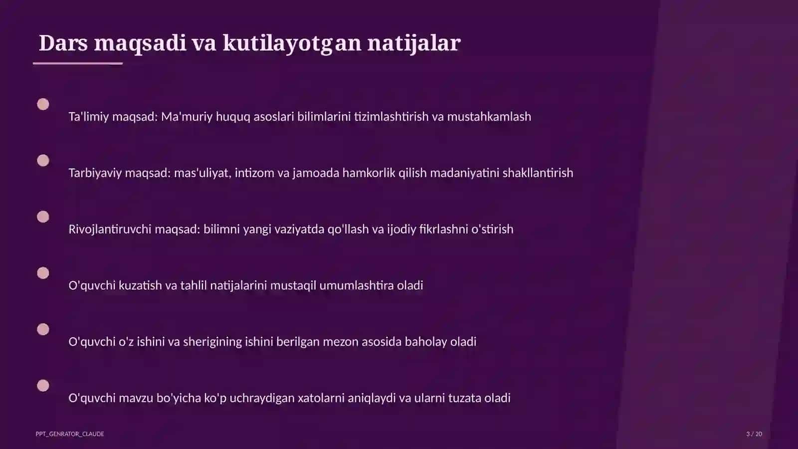 Ma'muriy huquq asoslari (10-sinf) 3