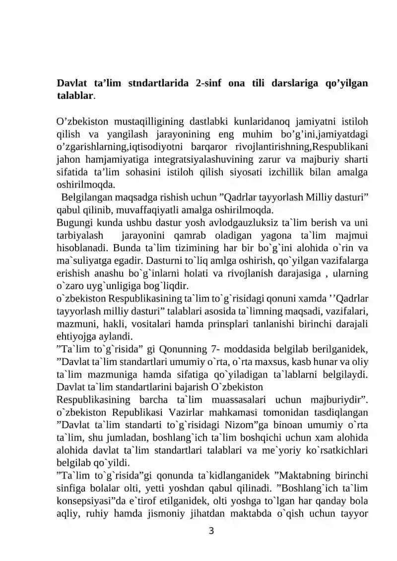 Ona tili va o’qitish metodikasi 3