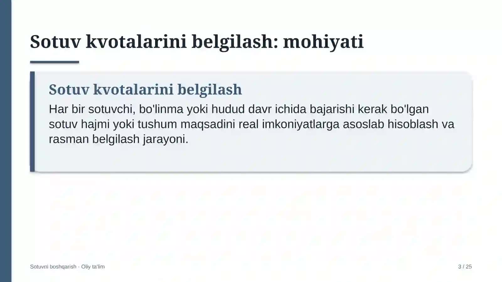 Elektronika sanoatida sotuv kvotalarini belgilash 3
