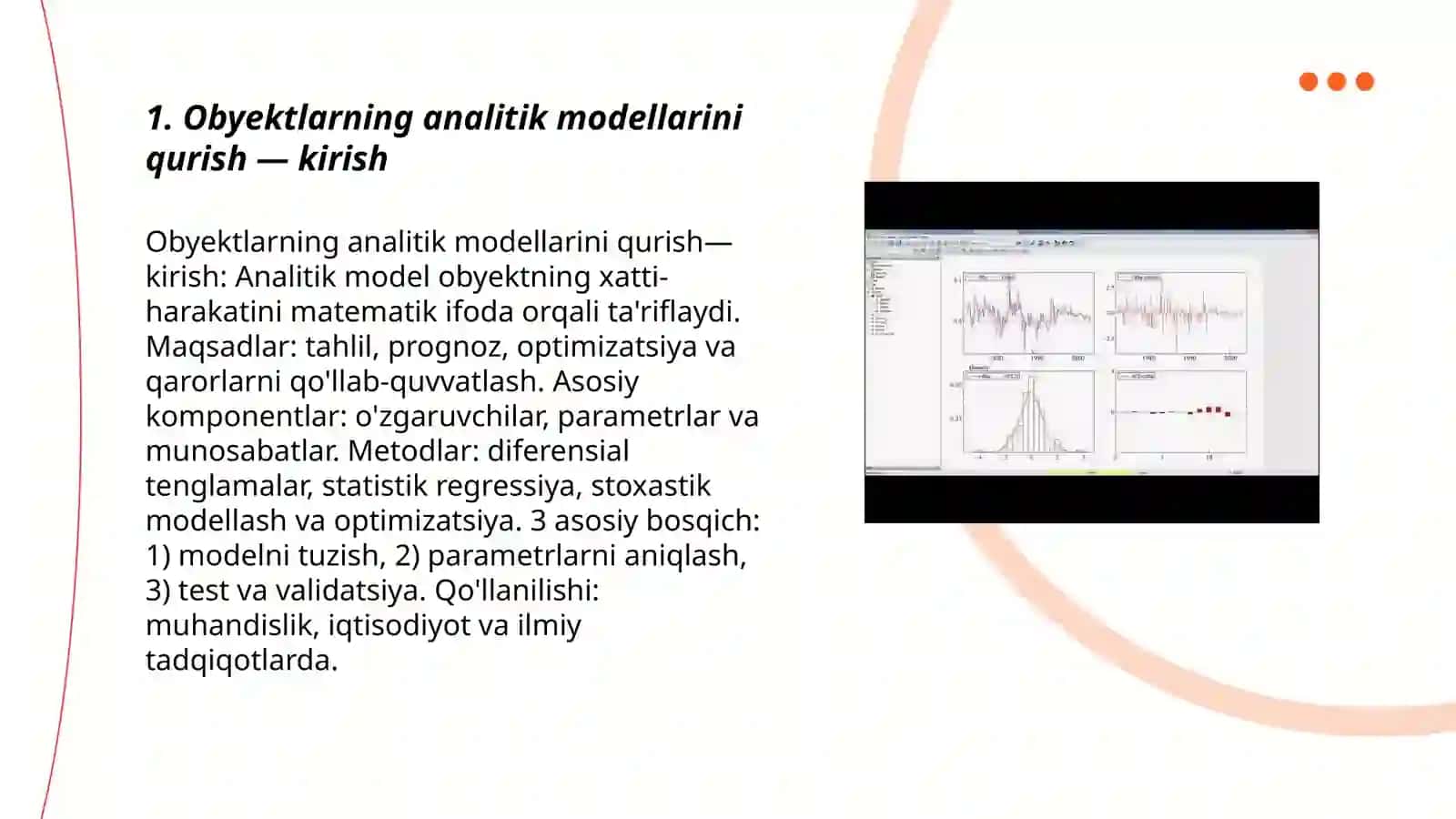 Obyektlarning analitik modellarini qurish usullari 3