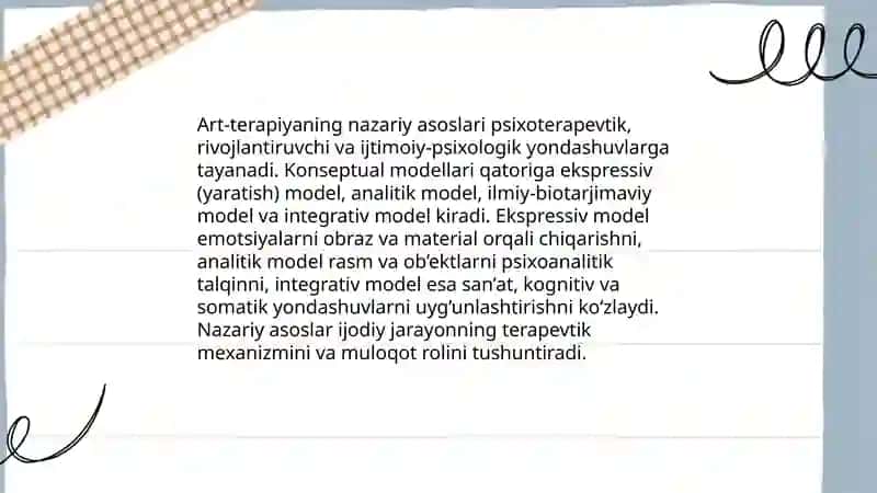 Art terapiyaning ôziga xos spsifik xususiyatlari 3
