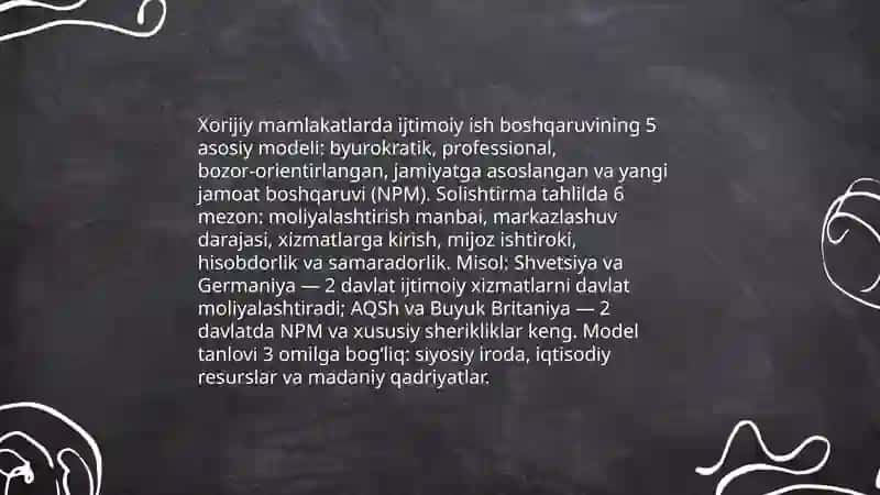 Xorijiy mamlakatlarda ijtimoiy ish menejmenting tahlili 3