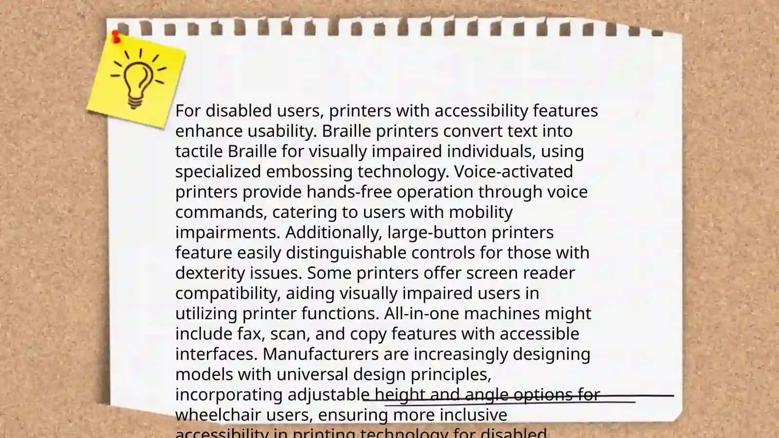 Devices for the disabled choosing a printer 3
