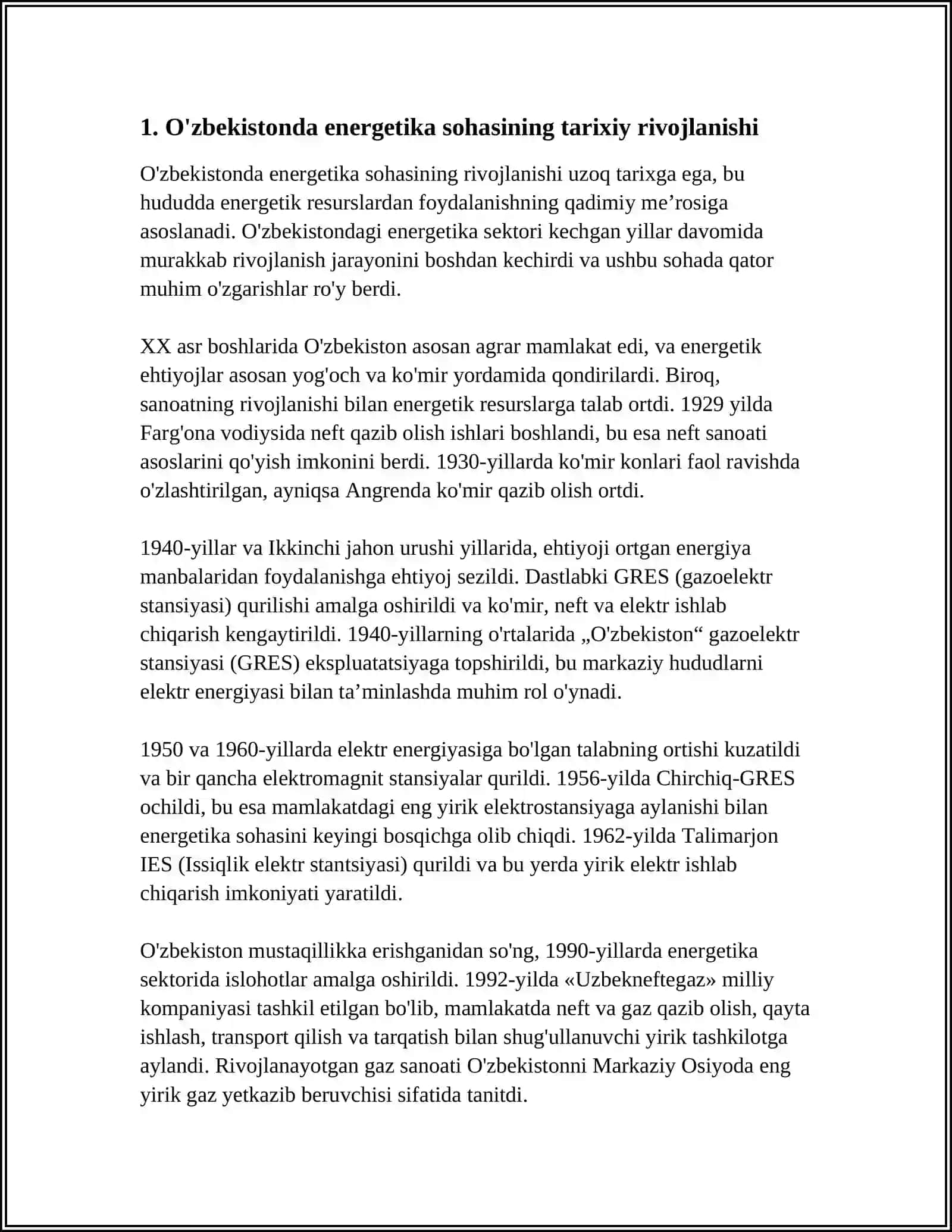 O‘ZBEKISTONDA VA JOXONDA ENERGETIKANING RIVOJI 3
